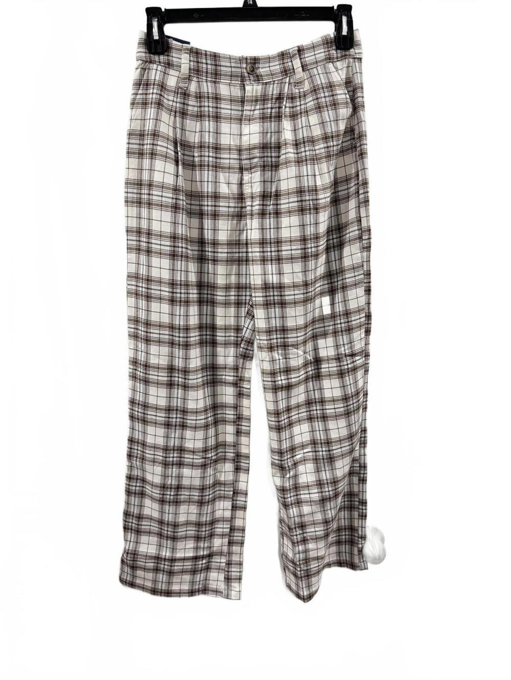 Hollister NWT Brown Plaid Ultra High Rise Baggy Wide Leg Pants 9 29W Y2K Grunge
